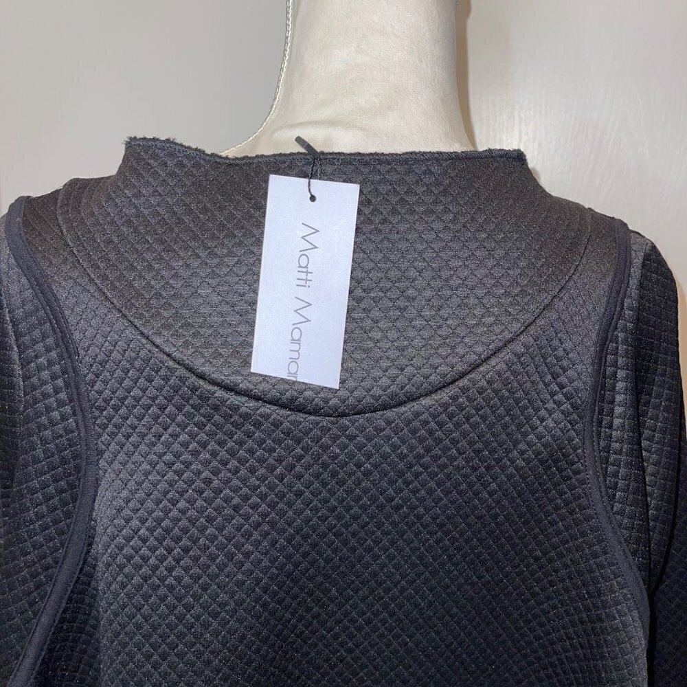 Matti Mamane Womens Top Black Size Large Pullover Quilted Avant Garde Israel New - Picture 15 of 16